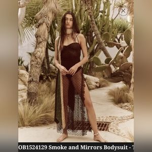 NWT Free People Smoke & Mirrors Bodysuit chocolate Merlot M